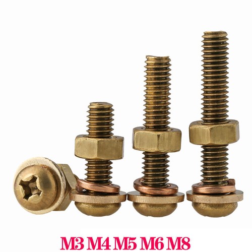Solid brass phillips pan head - solid,