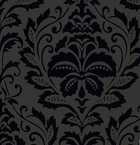 Creation black flock floral - as,