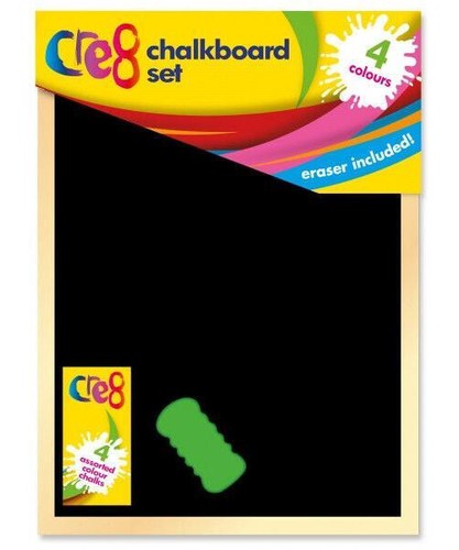 Chalk board set with - chalk, chalks