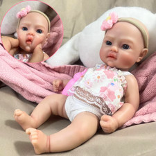 13" Mini Full Solid Silicone Reborn Baby Doll Tina Washable UK