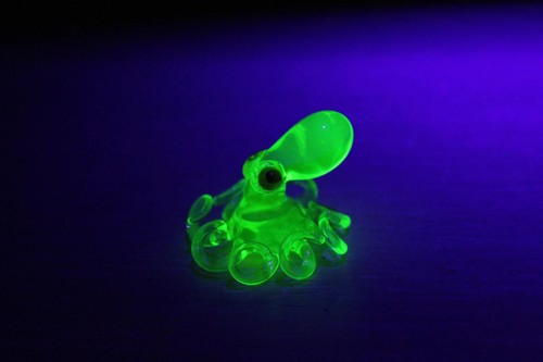 Uranium glass octopus pendant - octopus,
