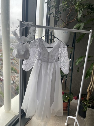 White communion dress with bag - dress,