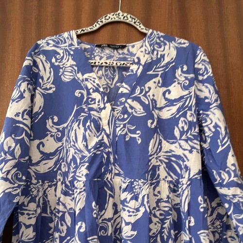 Zara blue white floral - blue,