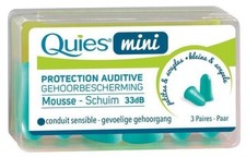 3x Quies Mini Foam Earplugs -