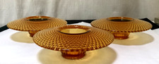 3 x Amber Glass Posy Bowl