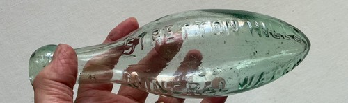 Vintage glass torpedo bottle - glass,