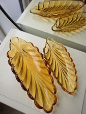 Vintage Bagley Amber Pressed