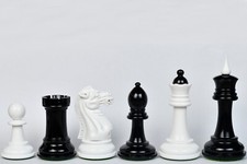 1940 Soviet Club Chess Set in Ebony & Ivory White - 4.0" King
