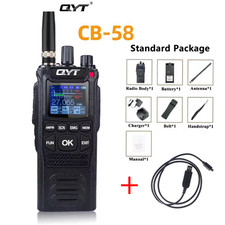 QYT CB-58 Walkie Talkie 27MHz Citizen Band Radio Handheld Transceiver + Cable