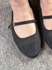 Mary Jane Black Netted Flat