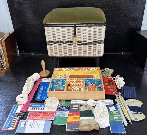Retro vintage sewing box stool - sewing,