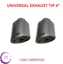 2X SAND BLASTED AKRAPOVIC EXHAUST TIPS 4" UNIVERSAL SILVER STAINLESS STEEL
