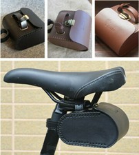 Retro Bike Tail Bag Rear Saddle Bag Cycling Seat Pouch Rear Leather Bicycle 