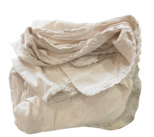 Duvet Cover Zara Cotton Crochet Trimmed 220x220cm Pale Pink RRP£80