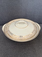 Portland Pottery Cobridge Pair Of Serving Dishes With Lid Vintage Gold Design