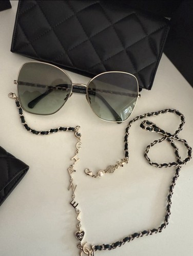 Chanel green sunglasses with - sunglasses,