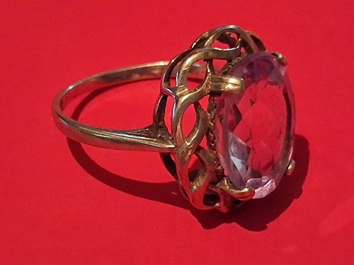 9ct vintage ring amethyst 5g - ring, 3.5g