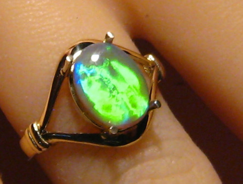 Australian black opal ring - ring,