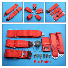 HQ SPORTS RACING HARNESS SEAT BELT 3" 4 / 5 / 6 POINT FIXING QUICK RELEASE RED