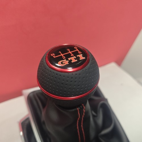 Red leather 6sp shift - red, gear