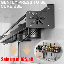 Wall Kitchen Shelf Utensil Hanging Pot Rack Saucepan Pan Organiser Hanger+Hooks