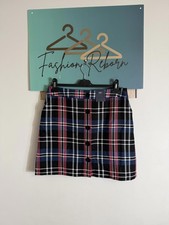 M&S Checked Button-Front Skirt