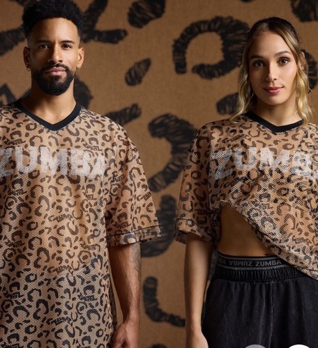 Zumba cheetah mesh top - top, l