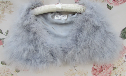 Grey feather bridal wrap shawl - wrap,