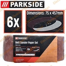 Parkside 6 × Belt Sander Paper Set 75 x 457mm For 600W Belt Sander