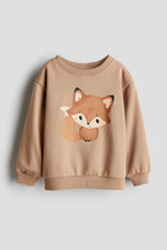 H&M Girls Fox Beige Sweatshirt