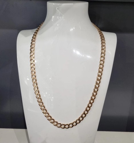 9ct yellow gold - flat, curb