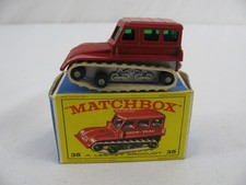 Vintage Lesney Matchbox Red Snow Trac w/ Box #35 New Read!