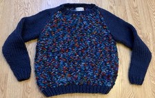 ROWAN Super Chunky Multicoloured Big Wool Jumper Jersey S/ M EUC