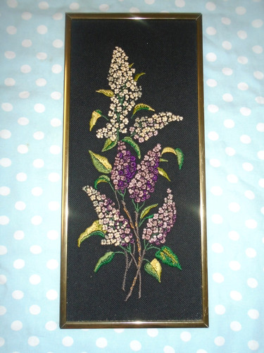Vintage embroidery framed - embroidery,