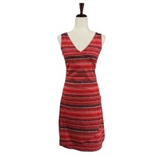 Skunkfunk Sleeveless Crossover Dress 1 V Neck Pink Cotton Blend Lined