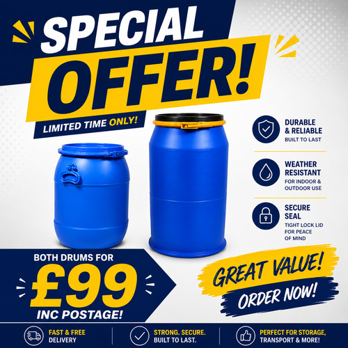 245 litre plastic - litre, drum