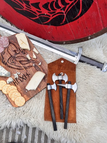 Black handle viking cheese axe - handle,