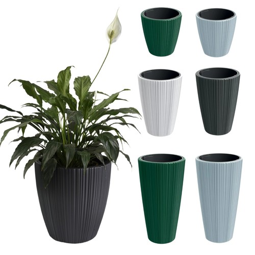 Flowerpot ridged planter with - ridged,