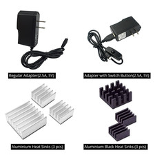   Raspberry Pi 3, 2. (B+ (Plus) and Model B. Power supply adapter ~2.5A, 5V.