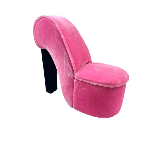 Pink velvet high heel shoe - pink,