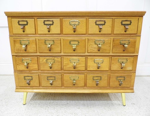 Vintage oak drawers library - vintage, 20