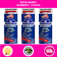 Royal Blunts Blueberry Flavour 3 Packs Rillo Size Tobacco Free TRACKED POSTAGE