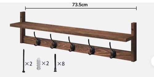 Wooden wall mounted coat - wall-mounted, rack