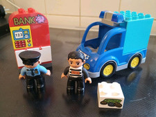 DUPLO Police Patrol Set - Police Van, Robber, Bank Figures LEGO 10809 COMPLETE