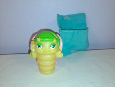 Vintage 1980s Glo Friends Glo Butterfly Toy Figurine with Sleeping Bag, Hasbro