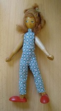 Vintage Wooden Peg Doll 25 Cm