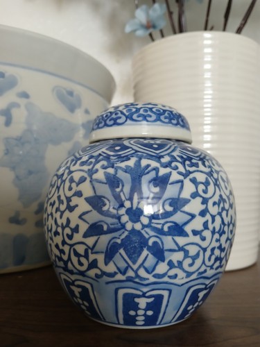 Blue and white ceramic - and,