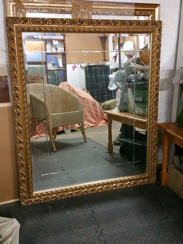 Gold gilt edged mirror - gilt,