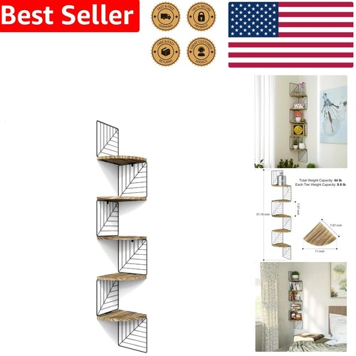 Rustic tier corner shelf - rustic,