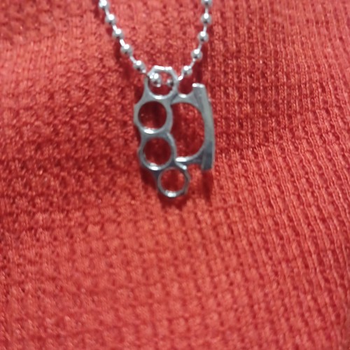 Brass knuckles necklace - brass,